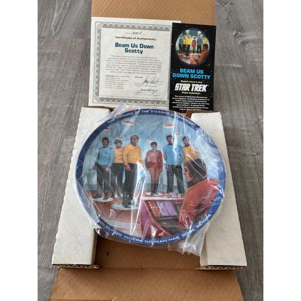 Star Trek Beam Us Down Scotty Collector Plate Susie Morton Hamilton 1983 COA